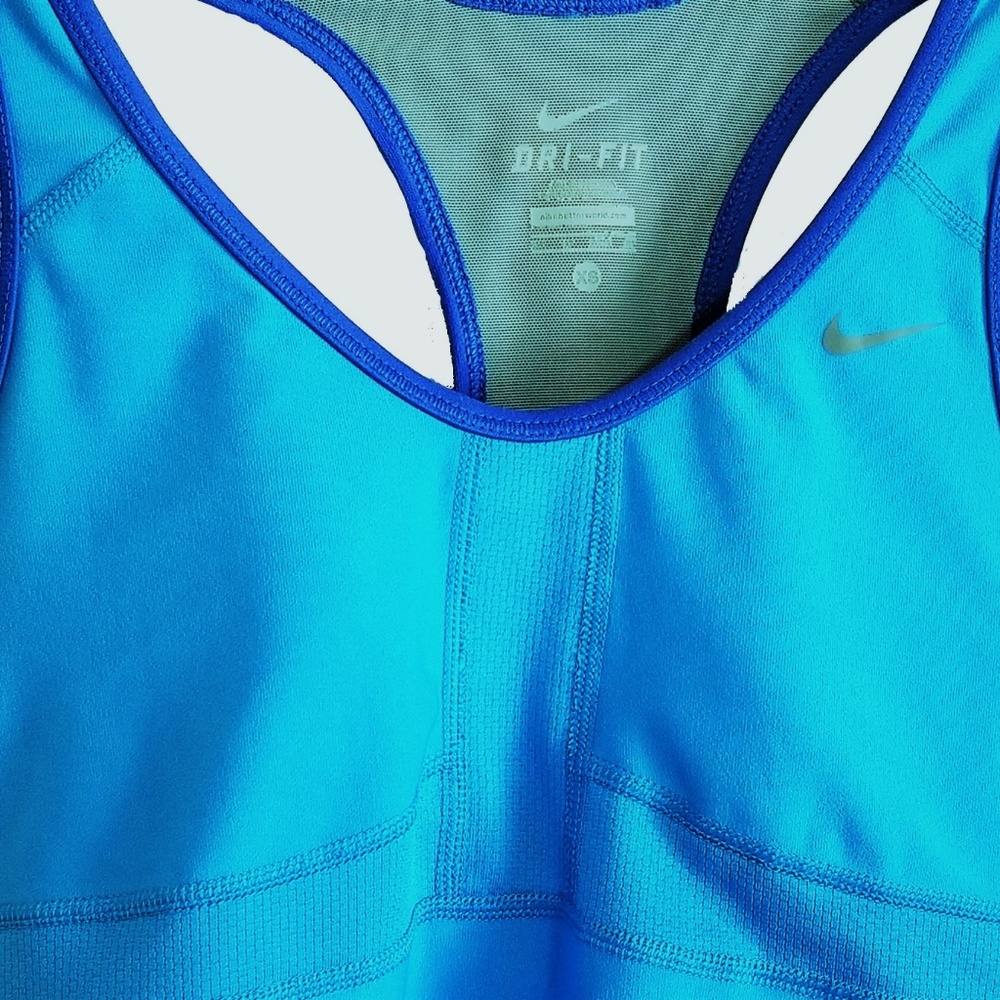 NIKE Racer Back Tank w Bra Ocean Blue - Picture 3 of 5